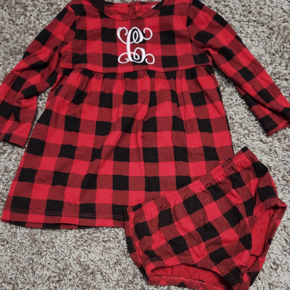 C Monogram 6-9m Wonder Nation dress and britches